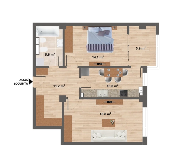 Apartament 2 camere - CUG