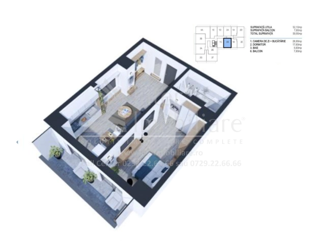 Apartament 2 camere - CUG